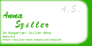 anna sziller business card